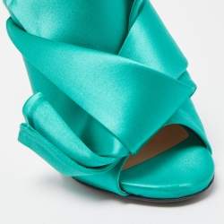 N21 Green Satin Knot Slide Mules Size 39 