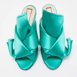 N21 Green Satin Knot Slide Mules Size 39 