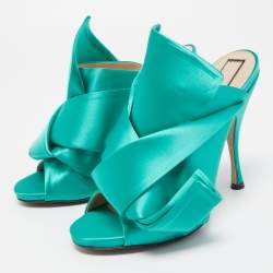 N21 Green Satin Knot Slide Mules Size 39 
