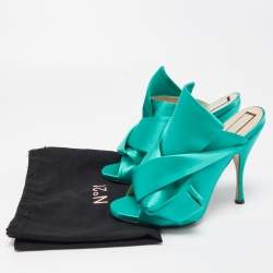 N21 Green Satin Knot Slide Mules Size 39 