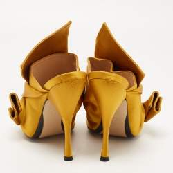 N°21 Mustard Yellow Satin Ronny Mules Size 40