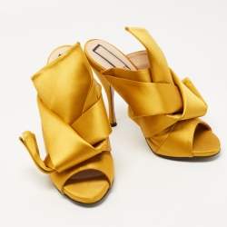 N°21 Mustard Yellow Satin Ronny Mules Size 40