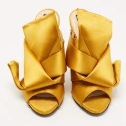 N°21 Mustard Yellow Satin Ronny Mules Size 40
