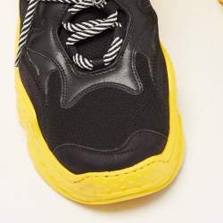 N21 Black Leather and Fabric Billy Chunky Low Top Sneakers Size 43