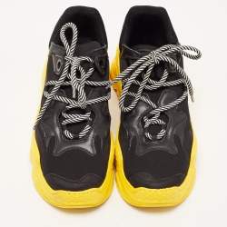 N21 Black Leather and Fabric Billy Chunky Low Top Sneakers Size 43