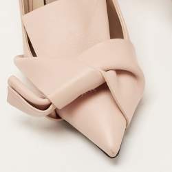 Nº21 Pink Leather Knot Pointed Toe Pumps Size 36