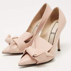 Nº21 Pink Leather Knot Pointed Toe Pumps Size 36