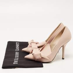 Nº21 Pink Leather Knot Pointed Toe Pumps Size 36