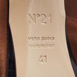 Pre Owned N21 Brown Satin Raso Knot Mules Size 41