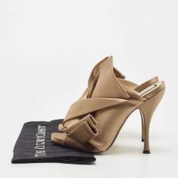 N21 Brown Satin Raso Knot Mules Size 39