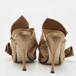 N21 Brown Satin Raso Knot Mules Size 39