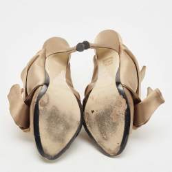 N21 Brown Satin Raso Knot Mules Size 39