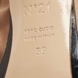 N21 Brown Satin Raso Knot Mules Size 39