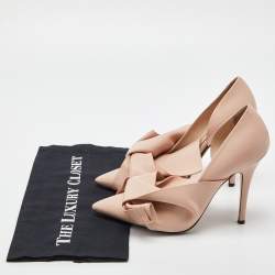 Pre Owned N°21 Light Pink Leather Knot D'Orsay Pumps Size 39.5