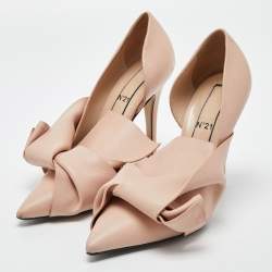 Pre Owned N°21 Light Pink Leather Knot D'Orsay Pumps Size 39.5