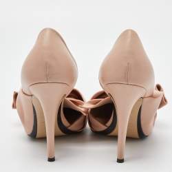 Pre Owned N°21 Light Pink Leather Knot D'Orsay Pumps Size 39.5