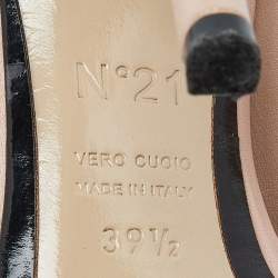 Pre Owned N°21 Light Pink Leather Knot D'Orsay Pumps Size 39.5