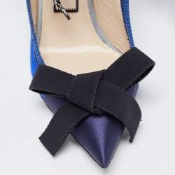 N°21 Multicolor Satin and Canvas Bow With Tie Up Detail Pumps Size 39