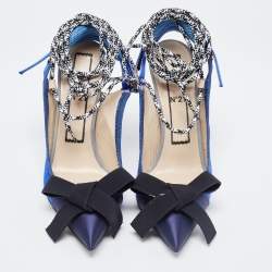 N°21 Multicolor Satin and Canvas Bow With Tie Up Detail Pumps Size 39