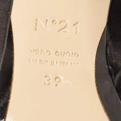 Nº21 Black Satin Crystal Embellishments Slides Size 39