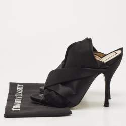 Pre Owned N°21 Black Satin Ronny Pleated Mules Size 41