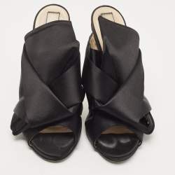 Pre Owned N°21 Black Satin Ronny Pleated Mules Size 41