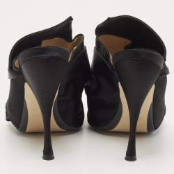 Pre Owned N°21 Black Satin Ronny Pleated Mules Size 41