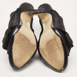 Pre Owned N°21 Black Satin Ronny Pleated Mules Size 41