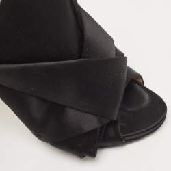 Pre Owned N°21 Black Satin Ronny Pleated Mules Size 41
