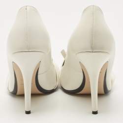 N21 White Leather Knot Pointed Toe Pump Size 40