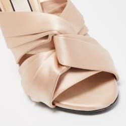 N21 Beige Satin Ronny Pleated Mules Size 38