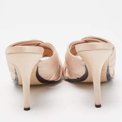 N21 Beige Satin Ronny Pleated Mules Size 38