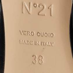 N°21 Black Leather Raso Knot Mules Size 38