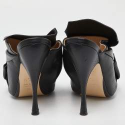 N°21 Black Leather Raso Knot Mules Size 38