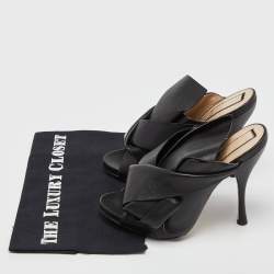 N°21 Black Leather Raso Knot Mules Size 38