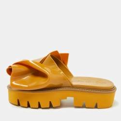 N21 x Kartell Mustard Knotted Jelly Platform Slides Size 40