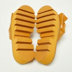 N21 x Kartell Mustard Knotted Jelly Platform Slides Size 40