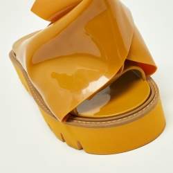 N21 x Kartell Mustard Knotted Jelly Platform Slides Size 40