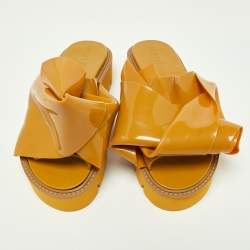 N21 x Kartell Mustard Knotted Jelly Platform Slides Size 40