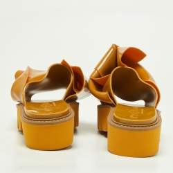 N21 x Kartell Mustard Knotted Jelly Platform Slides Size 40