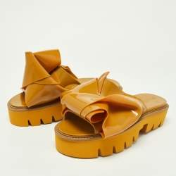 N21 x Kartell Mustard Knotted Jelly Platform Slides Size 40