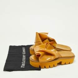 N21 x Kartell Mustard Knotted Jelly Platform Slides Size 40