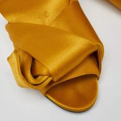 N°21 Mustard Satin Knot Flat Mules Size 37