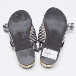  N°21 White/Black Fabric Knot  Slide Flats Size 41