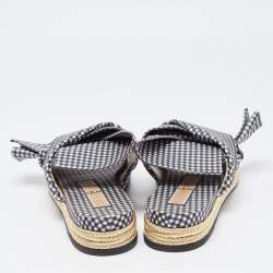  N°21 White/Black Fabric Knot  Slide Flats Size 41