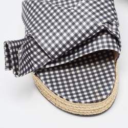  N°21 White/Black Fabric Knot  Slide Flats Size 41