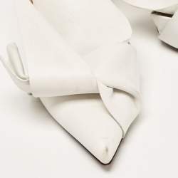 Pre Owned Nº21 White Leather Knot Pointed Toe Pumps Size 39