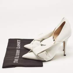Pre Owned Nº21 White Leather Knot Pointed Toe Pumps Size 39