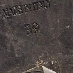 Pre Owned N21 Olive Green Satin Raso Knot Flat Slides Size 39