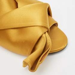 N21 Yellow Satin Raso Knot Flat Slides Sizes 37